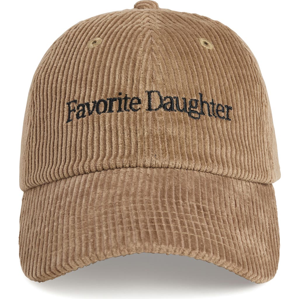 Favorite Daughter Classic Logo Corduroy Baseball Cap In Brown