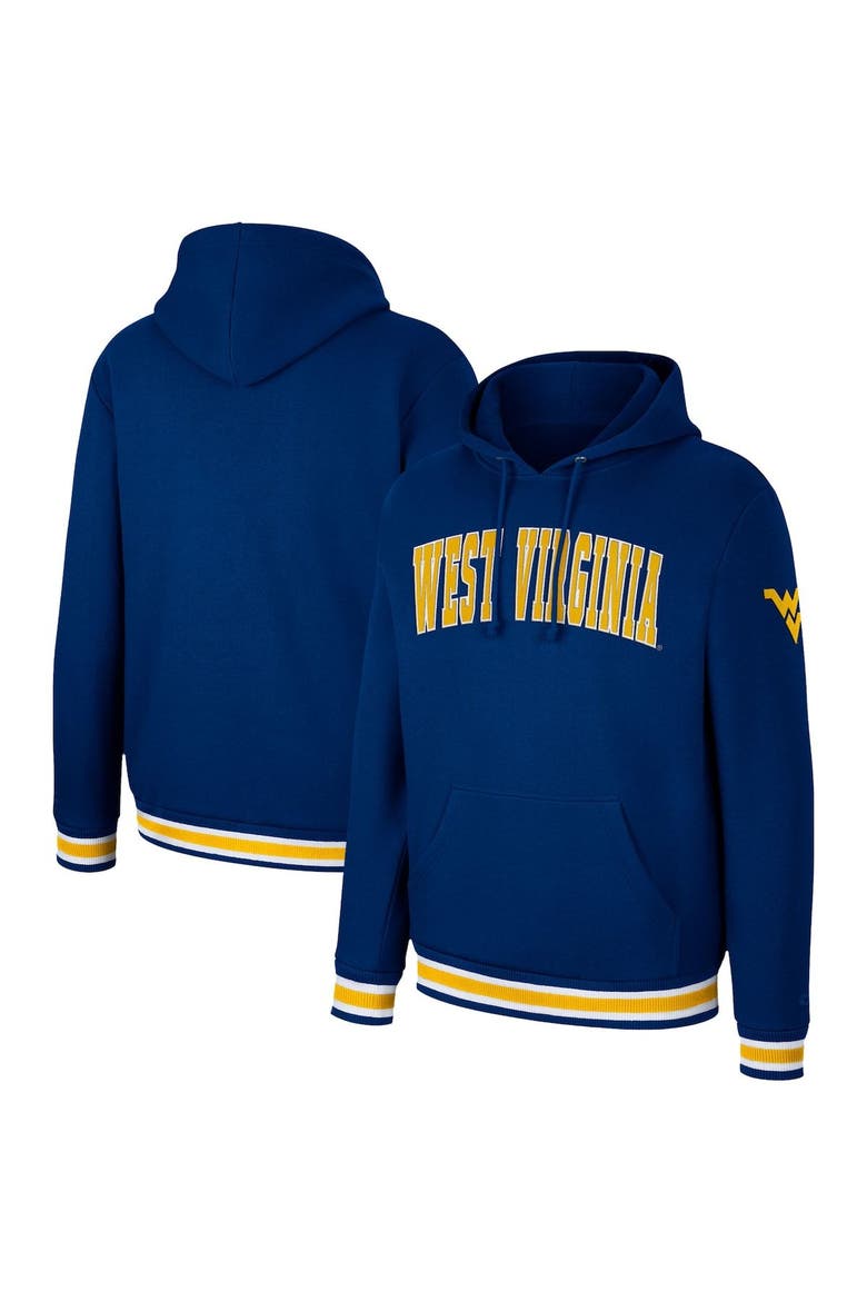Men's Colosseum Navy West Virginia Mountaineers Varsity Arch Pullover Hoodie, Main, color, Navy