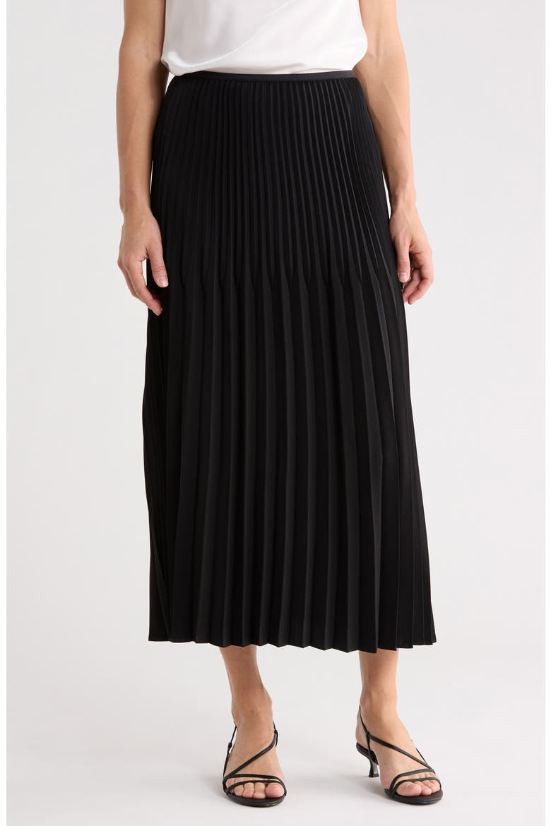 Pleated Midi Skirt, Main, color, BLACK