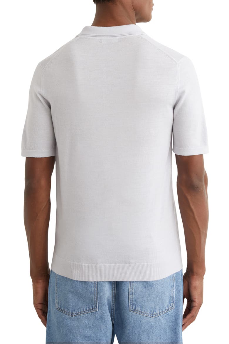 Duchie Johnny Collar Short Sleeve Wool Polo Sweater, Alternate, color, FROST BLUE