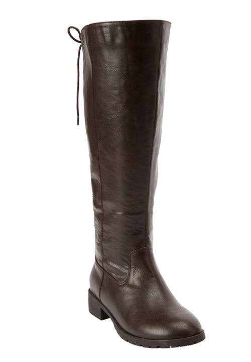 Comfortview The Charleston Tall Wide Calf Boot In Brown