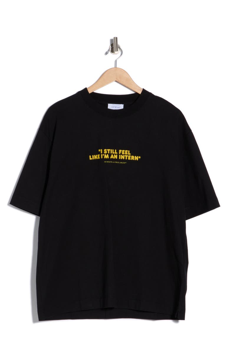 Off-White Intern Skate Cotton Graphic T-Shirt, Alternate, color, Black And Yellow