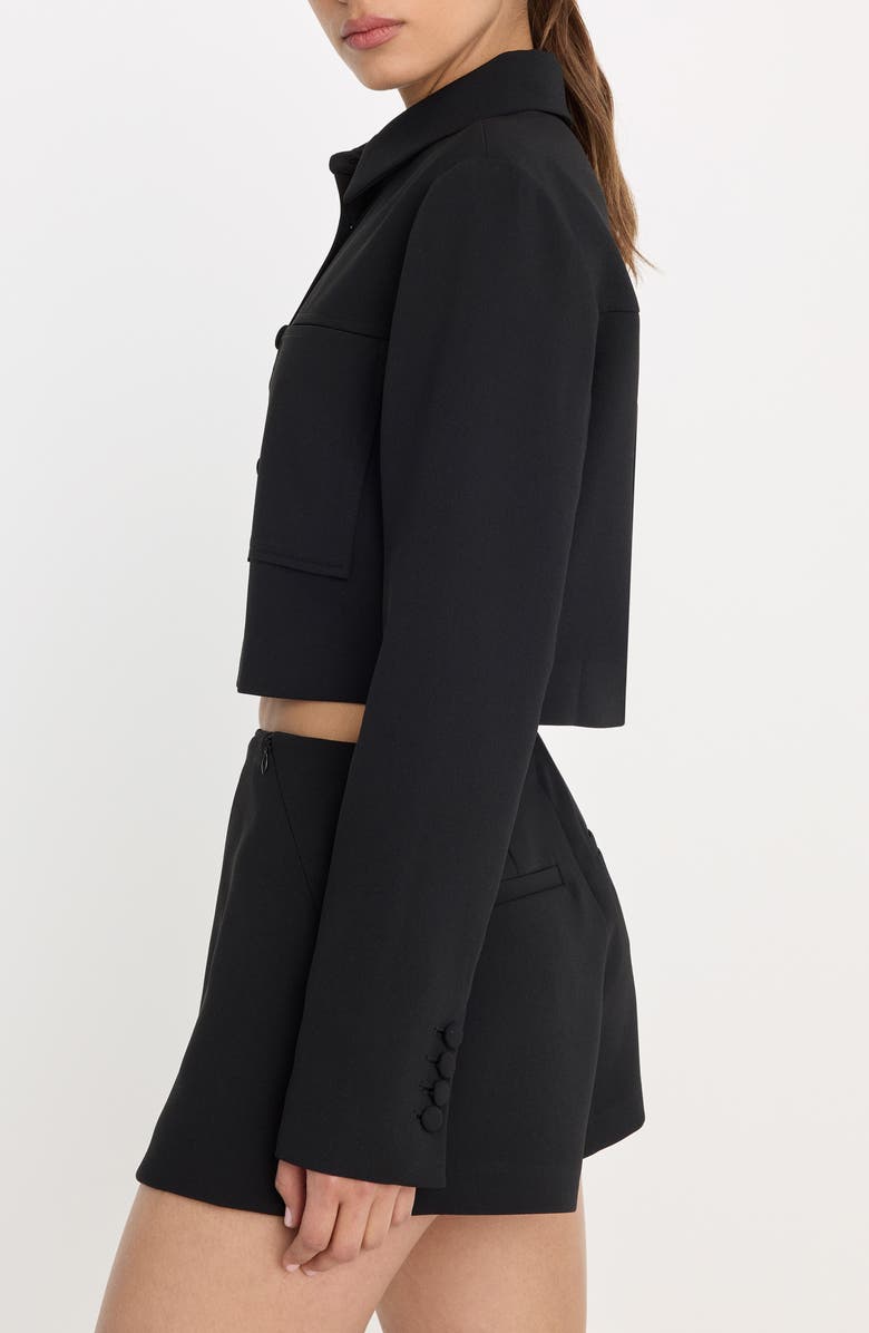 Good American Luxe Crop Jacket, Alternate, color, Black001