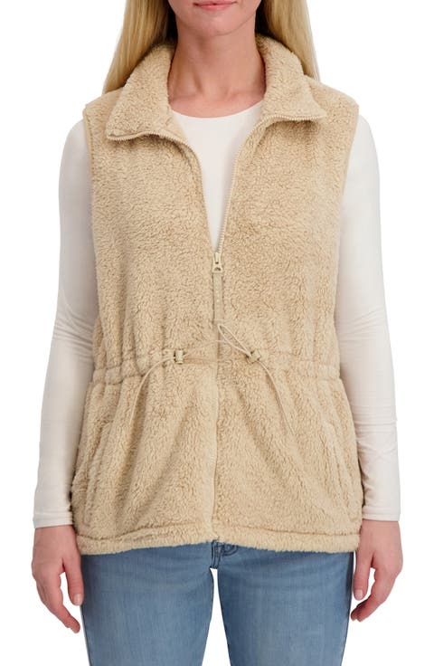Faux Shearling Zip Front Vest