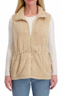 Lucky Brand Faux Shearling Zip Front Vest