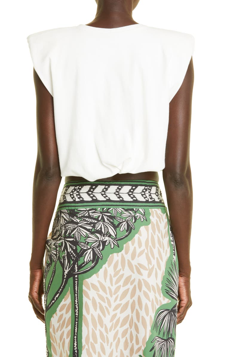 Johanna Ortiz Legendary Padded Shoulder Crop Stretch Cotton Tank, Alternate, color,