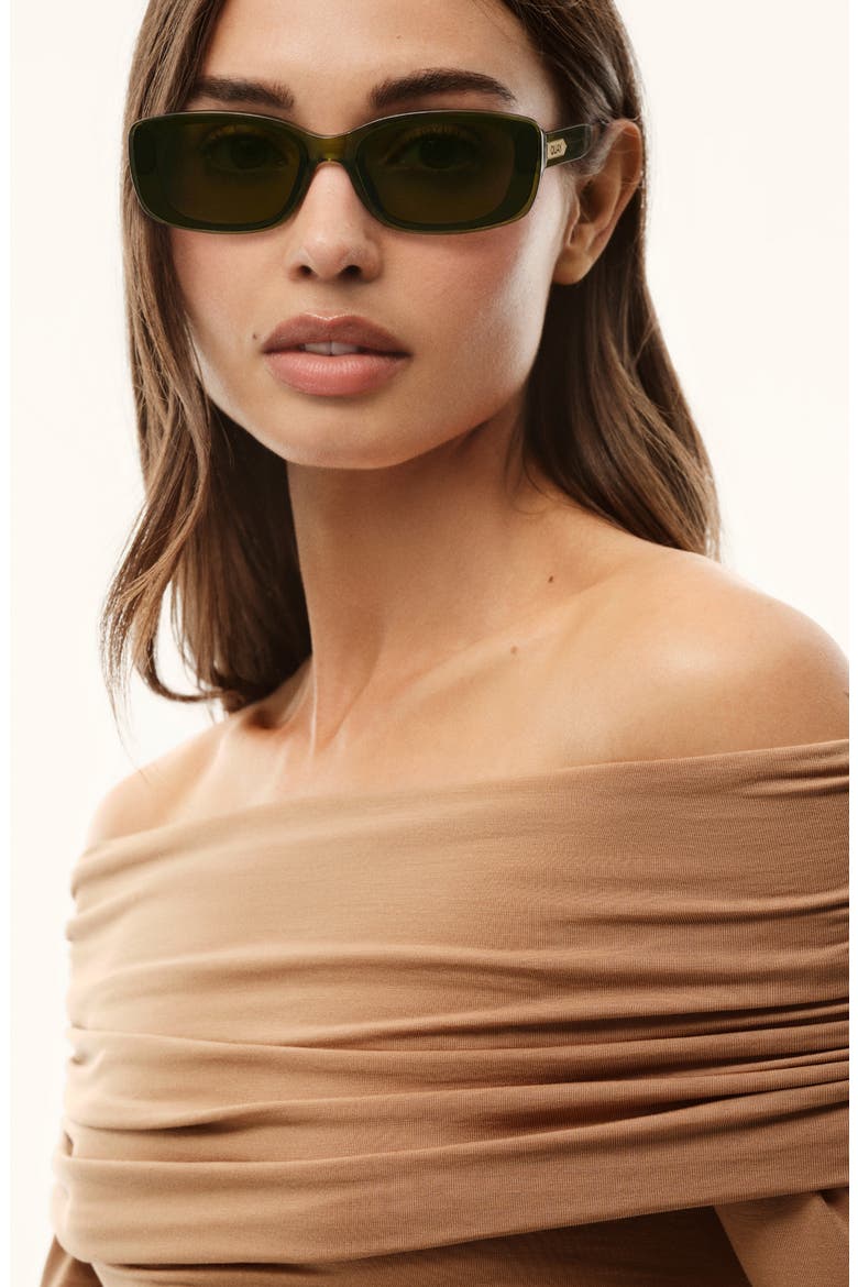 Vibe Check 62mm Small Square Sunglasses, Alternate, color, OLIVE