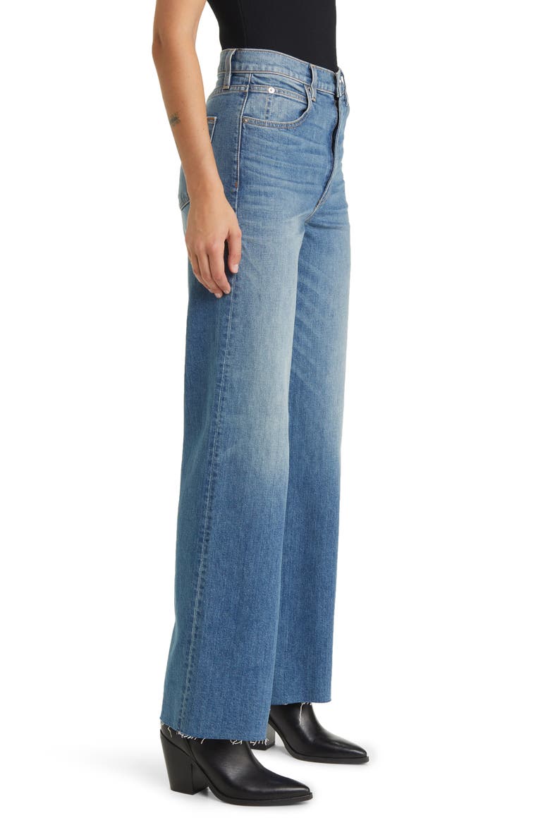 Grace High Waist Raw Hem Wide Leg Jeans, Alternate, color, LAUREL CANYON