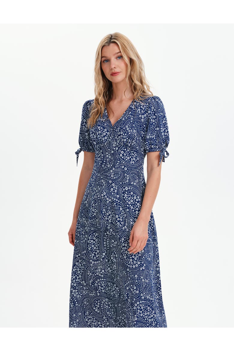 Gabriella Midi Tea Dress, Alternate, color, Navy Flower