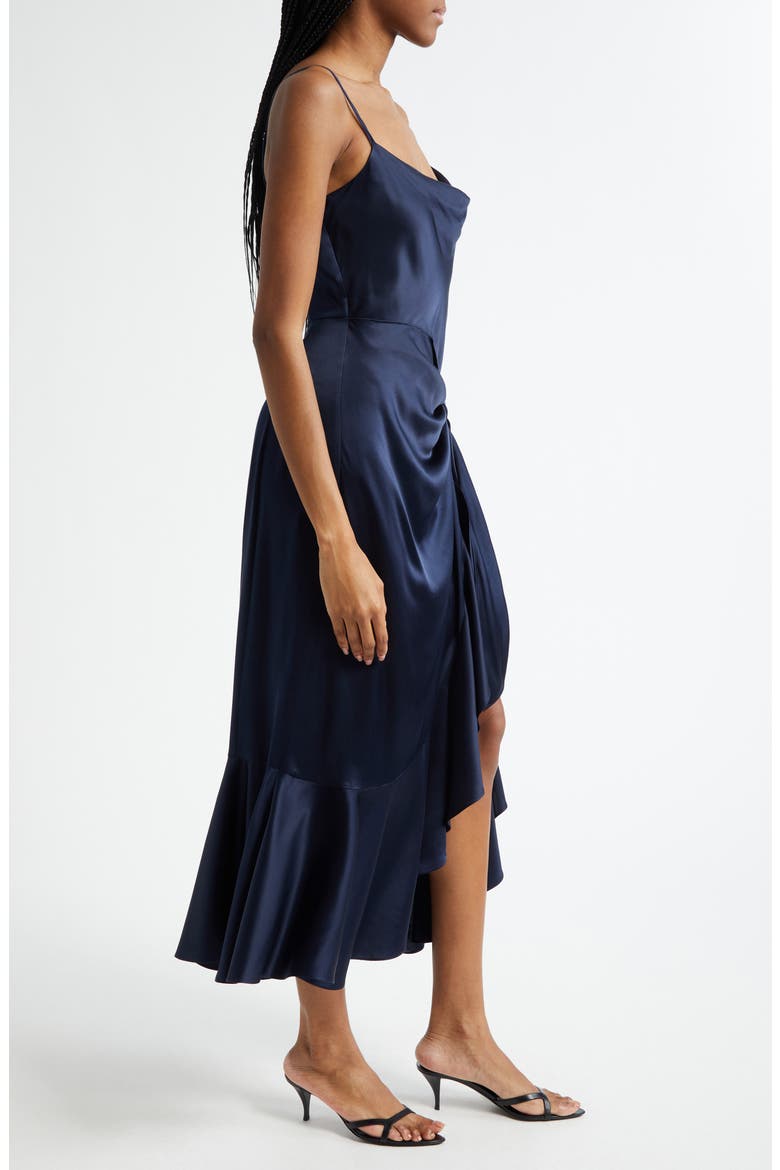 Vivienda Silk Dress, Alternate, color, NAVY