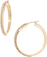 Vince Camuto Pavè Stone Hoop Earrings