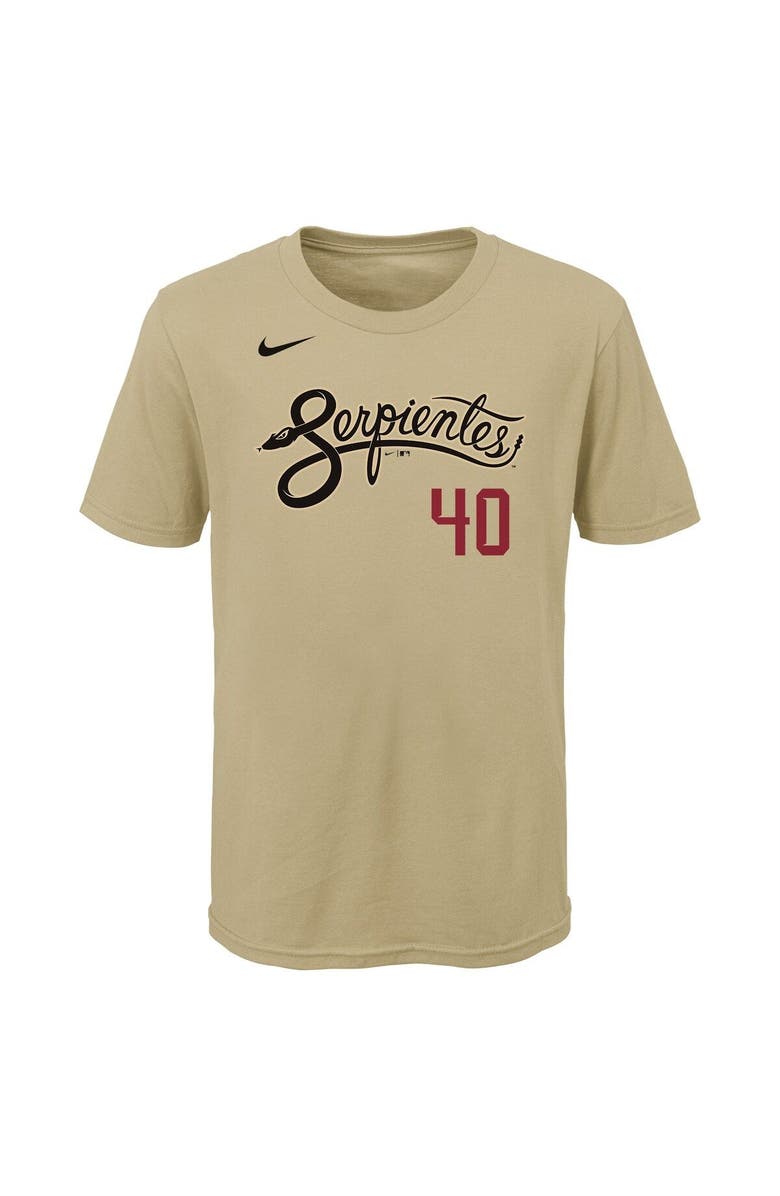 Nike Youth Nike Madison Bumgarner Sand Arizona Diamondbacks City Connect Name & Number T-Shirt, Alternate, color, 