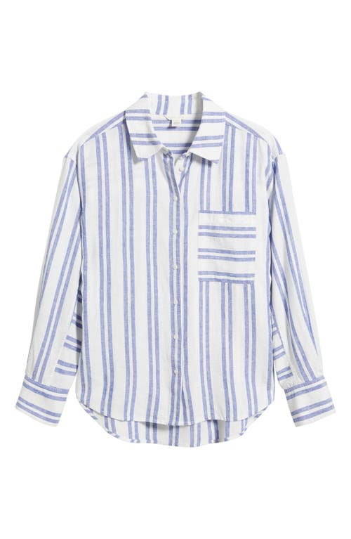Caslon ® Stripe Linen Blend Button-up Shirt