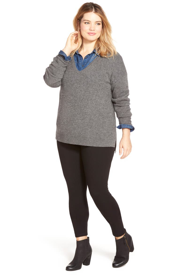 Ultra Wide Waistband Leggings, Alternate, color, BLACK