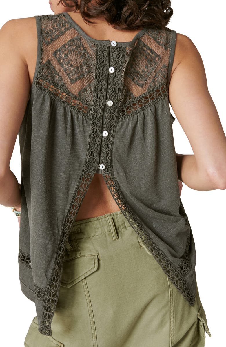 Lucky Brand Lace Trim Tank, Alternate, color,