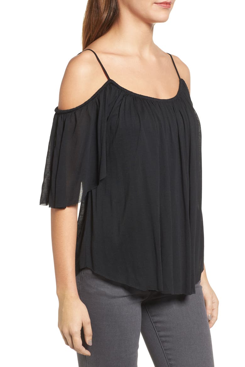 Flight Phase Cold Shoulder Top, Alternate, color, BLACK