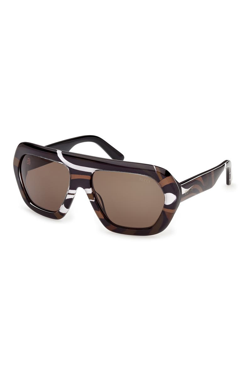 58mm Square Sunglasses, Alternate, color, BLACK / MARMO KAKHI / OLIVE