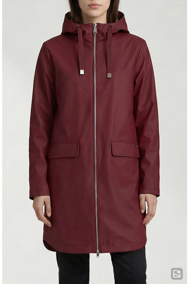 Janae Water Repellent Hooded Raincoat, Main, color, PORTO