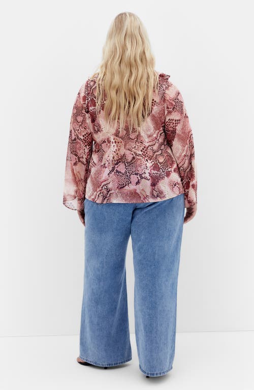 City Chic Vivid Mesh Ruffle Top In Green