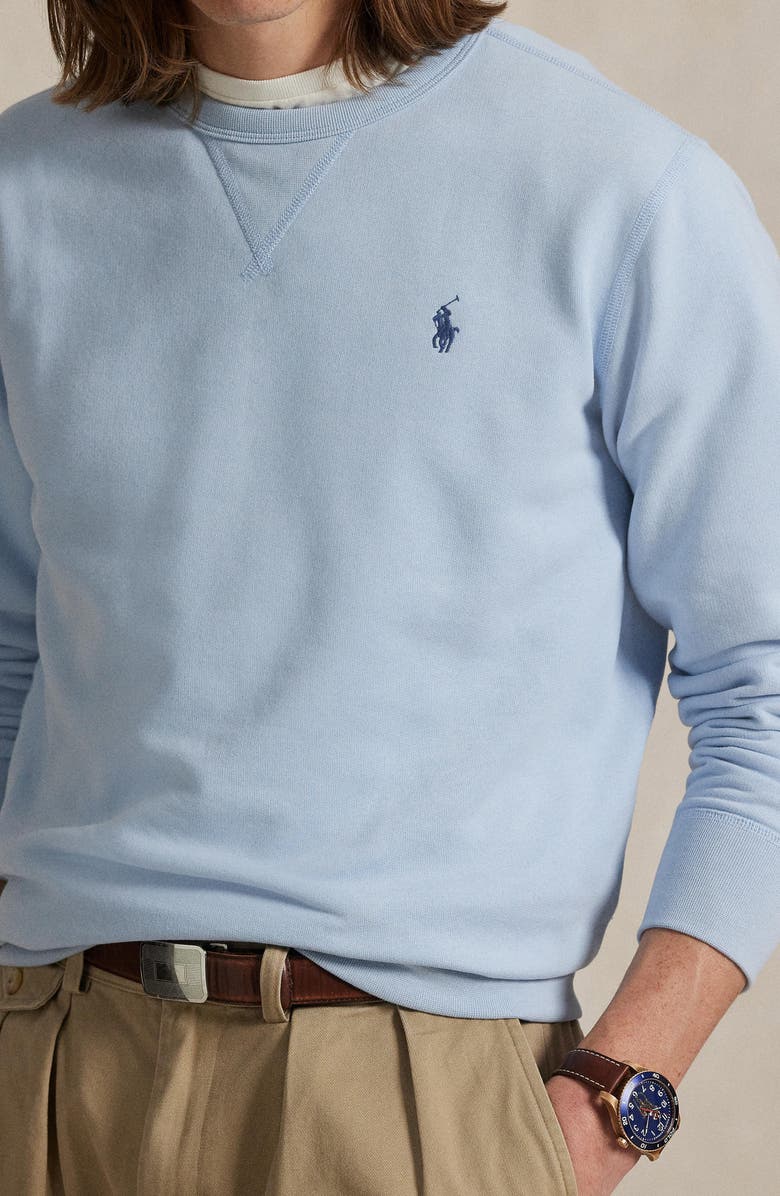 Polo Ralph Lauren Logo Embroidered Fleece Sweatshirt, Alternate, color, Southport Blue