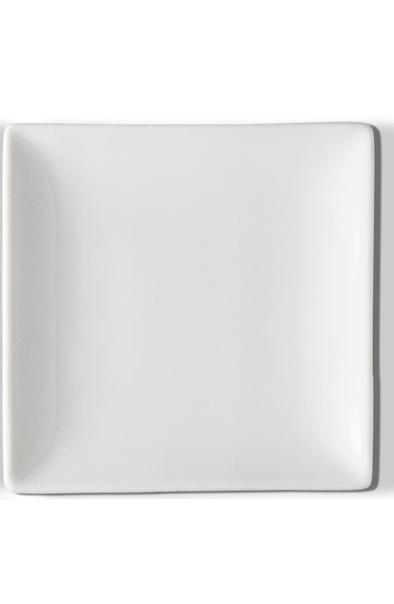tag Whiteware Square Plate Set of Four Porcelain Dinnerware, Alternate, color, White