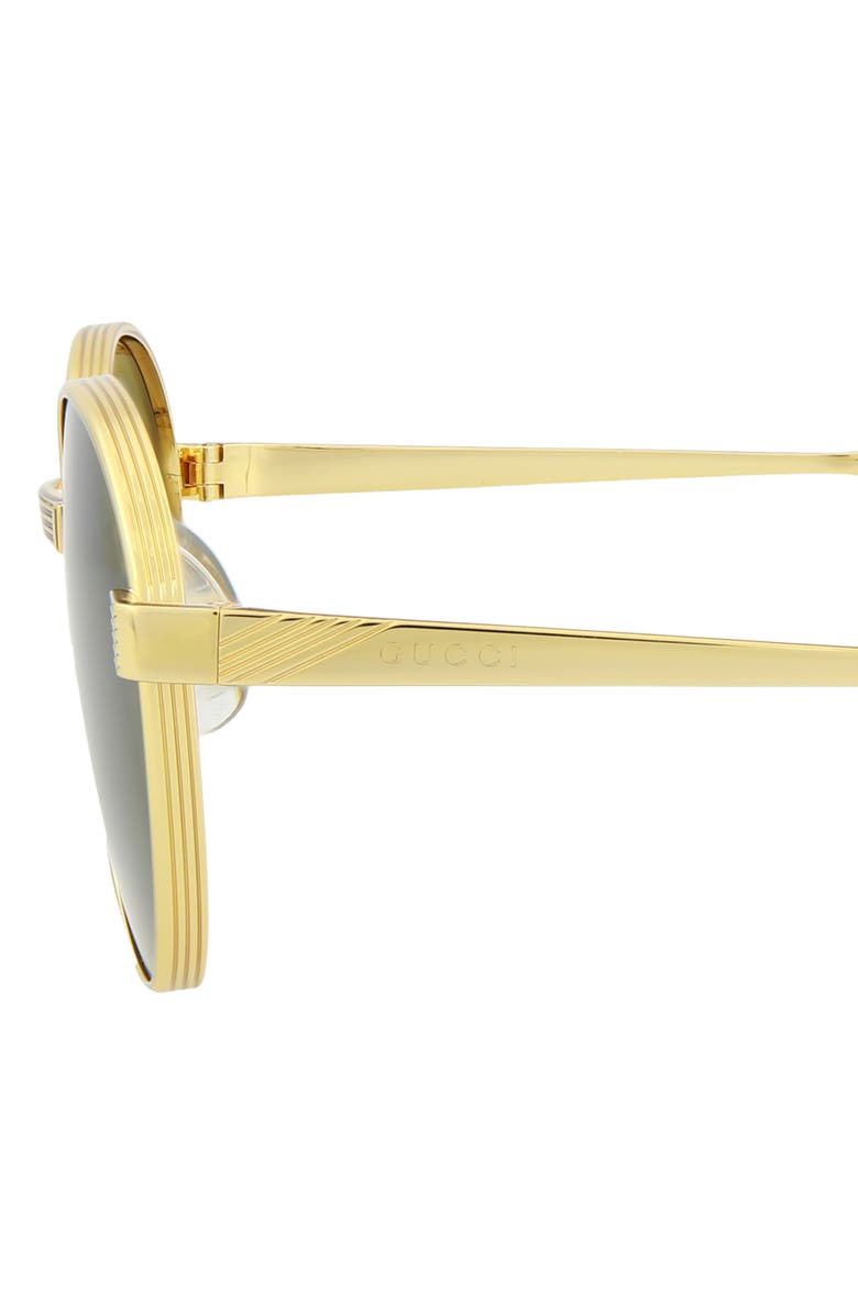 Gucci 51mm Round Novelty, Alternate, color, Gold Gold Green