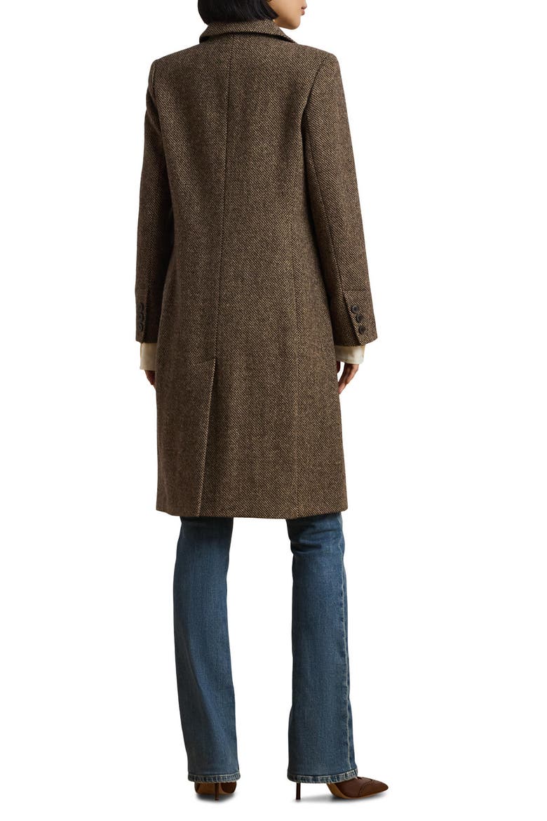 Glen Check Wool Blend Coat, Alternate, color, BROWN BROKEN TWILL