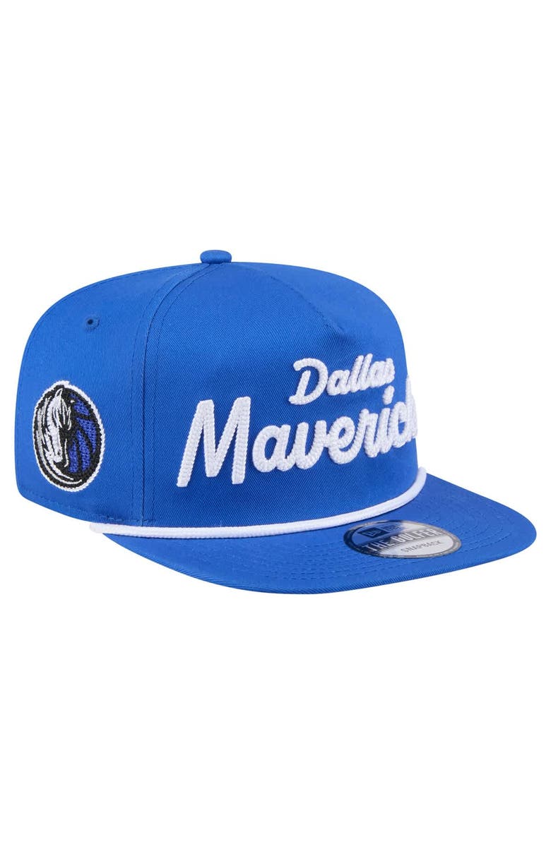 New Era Men's New Era Blue Dallas Mavericks Team Text Golfer Snapback Hat, Main, color,