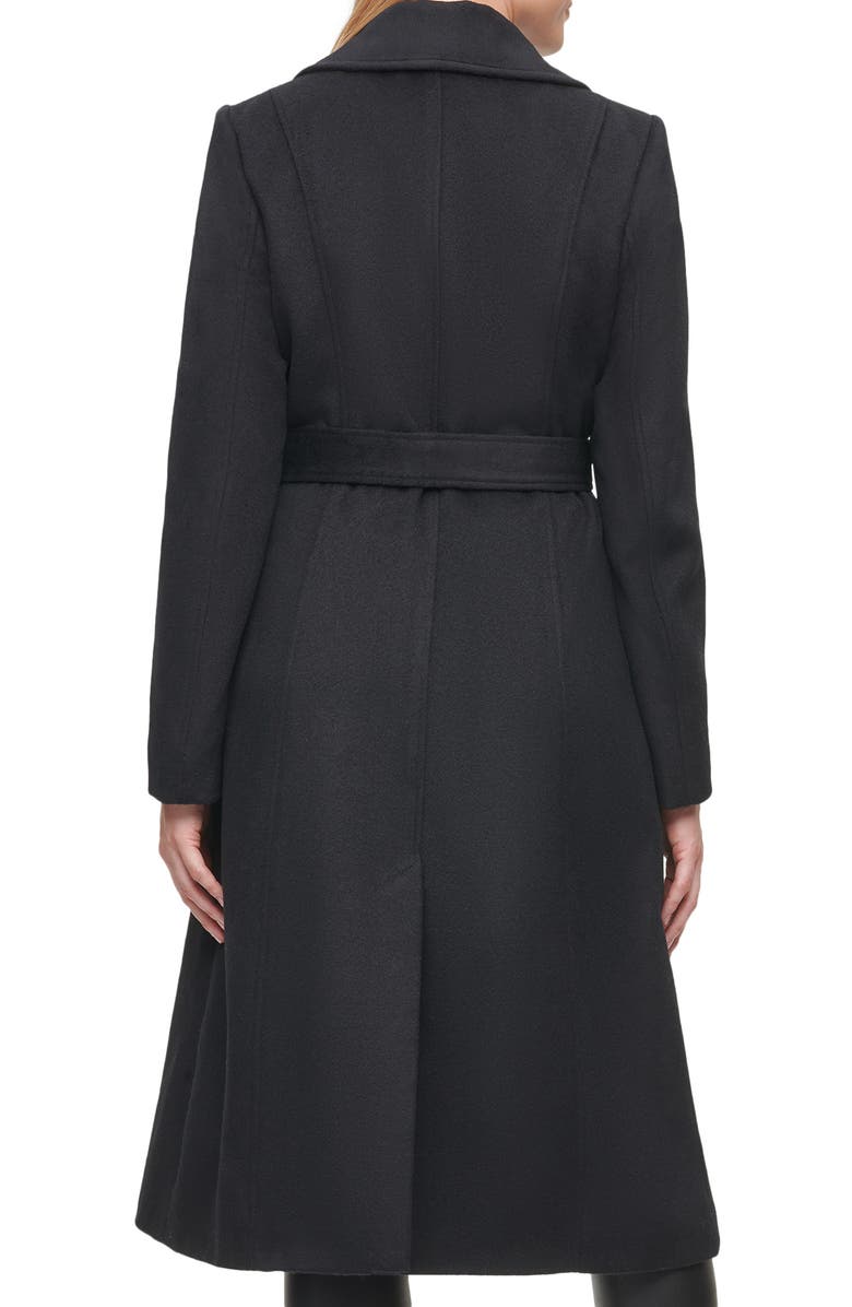 KARL LAGERFELD PARIS Wool Blend Wrap Coat, Alternate, color, 