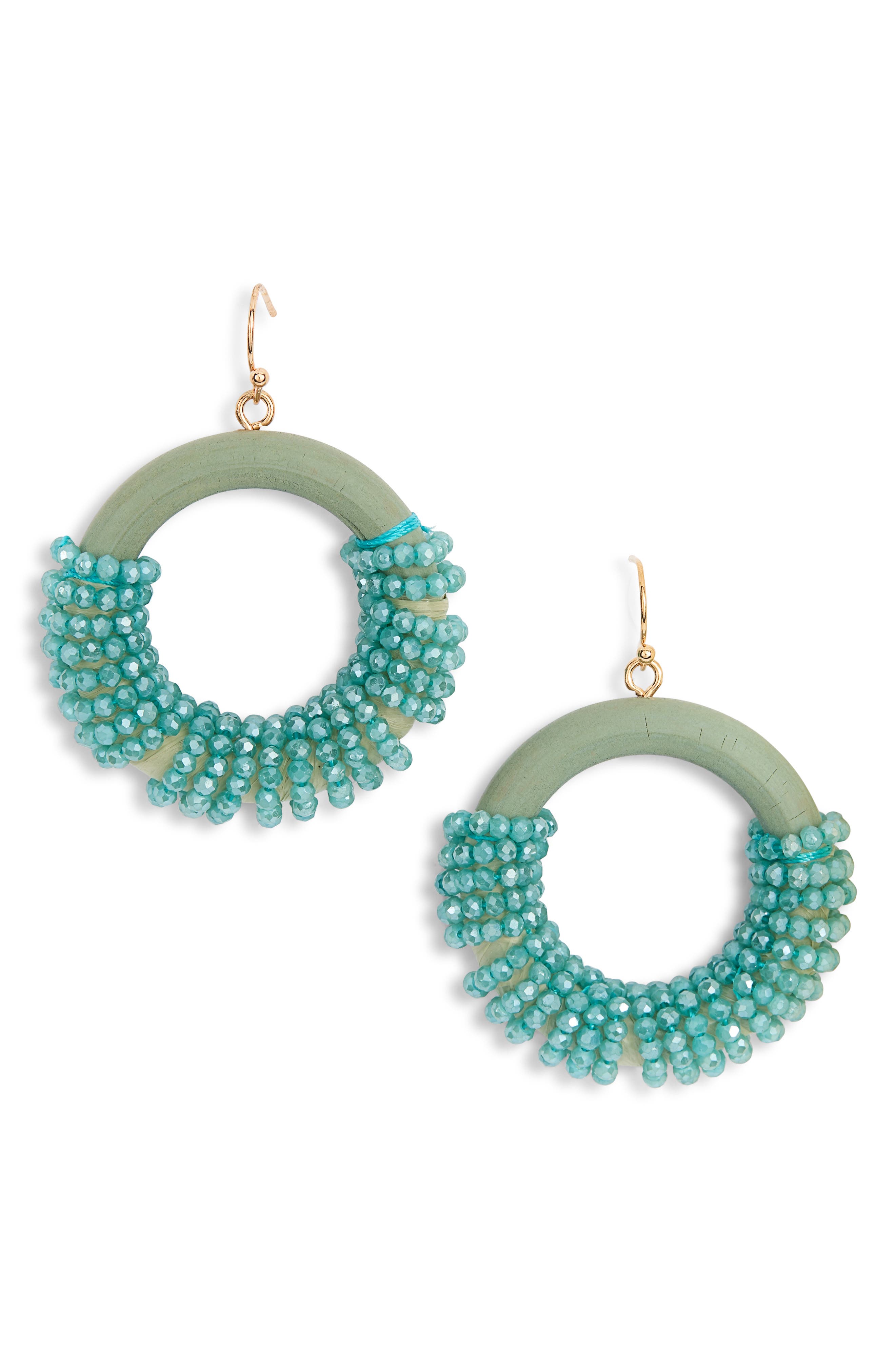 NATASHA Beaded Circle Drop Earrings