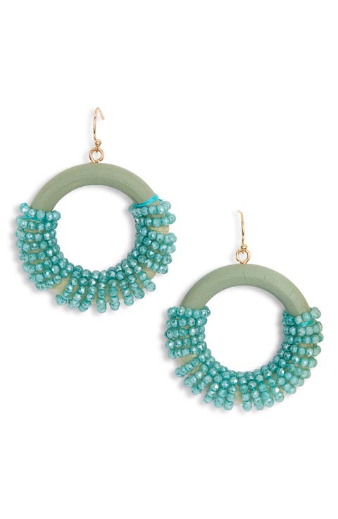 Beaded Circle Drop Earrings