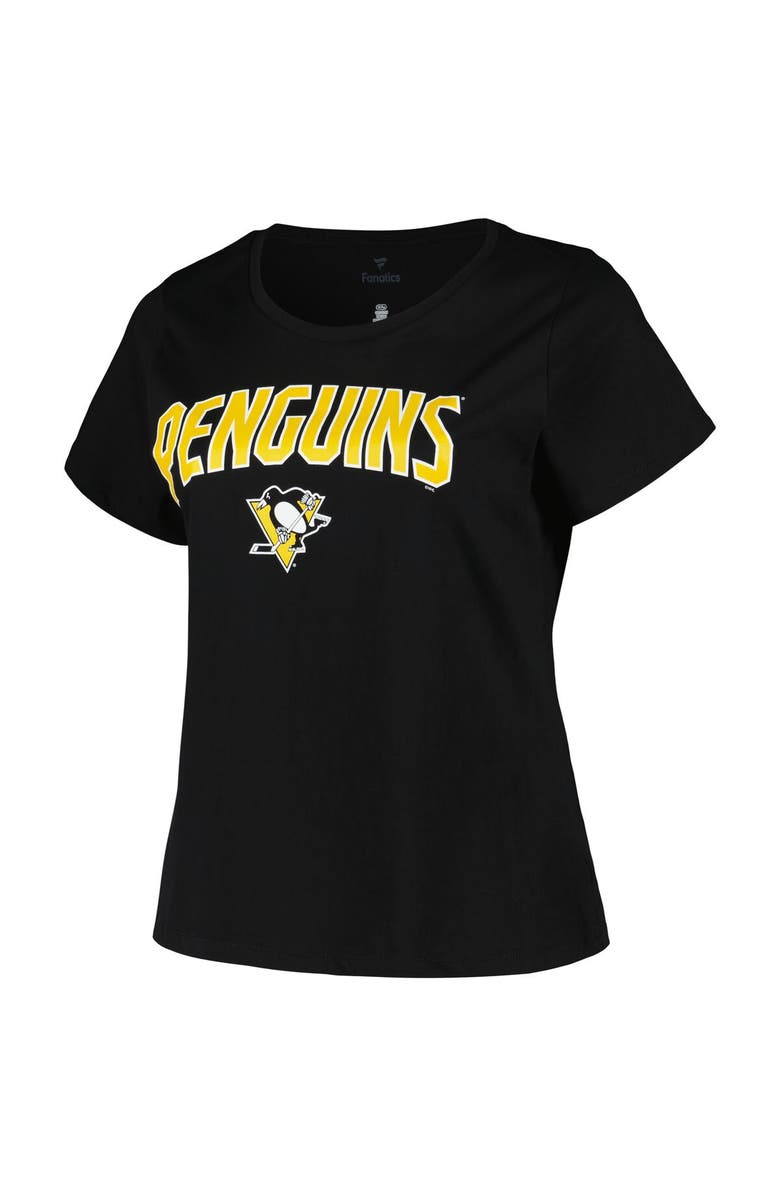 PROFILE Women's Profile Black Pittsburgh Penguins Plus Size Arch Over Logo T-Shirt, Alternate, color, Black