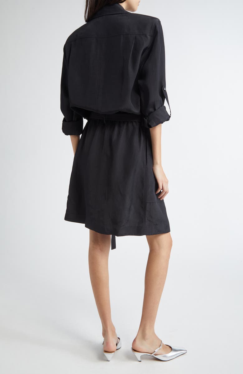 Stella McCartney Long Sleeve Belted Utility Dress, Alternate, color, Black