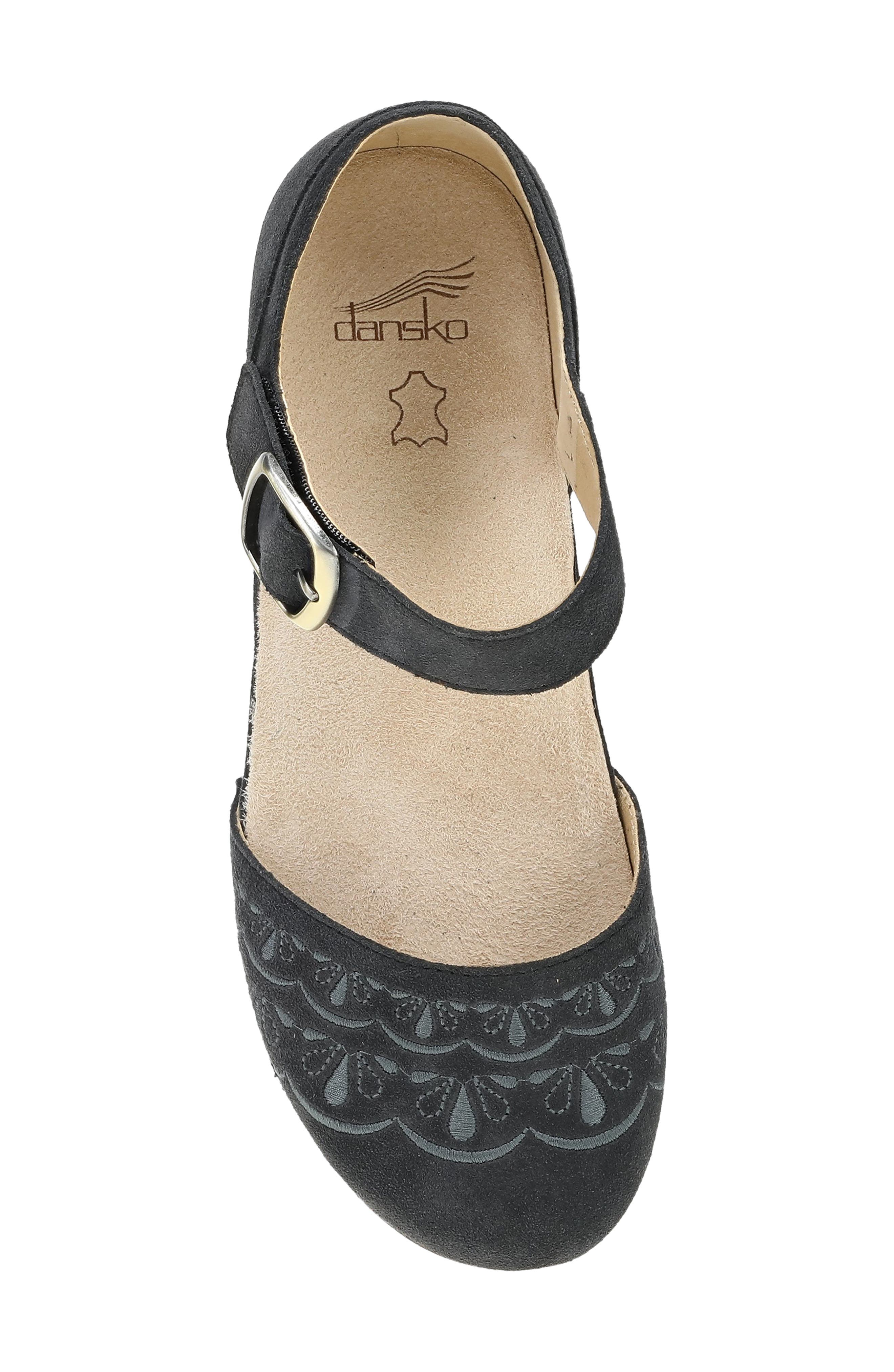 Mae Ankle Strap Platform Clog, Alternate, color, CHARCOAL EMBROIDERED SUEDE