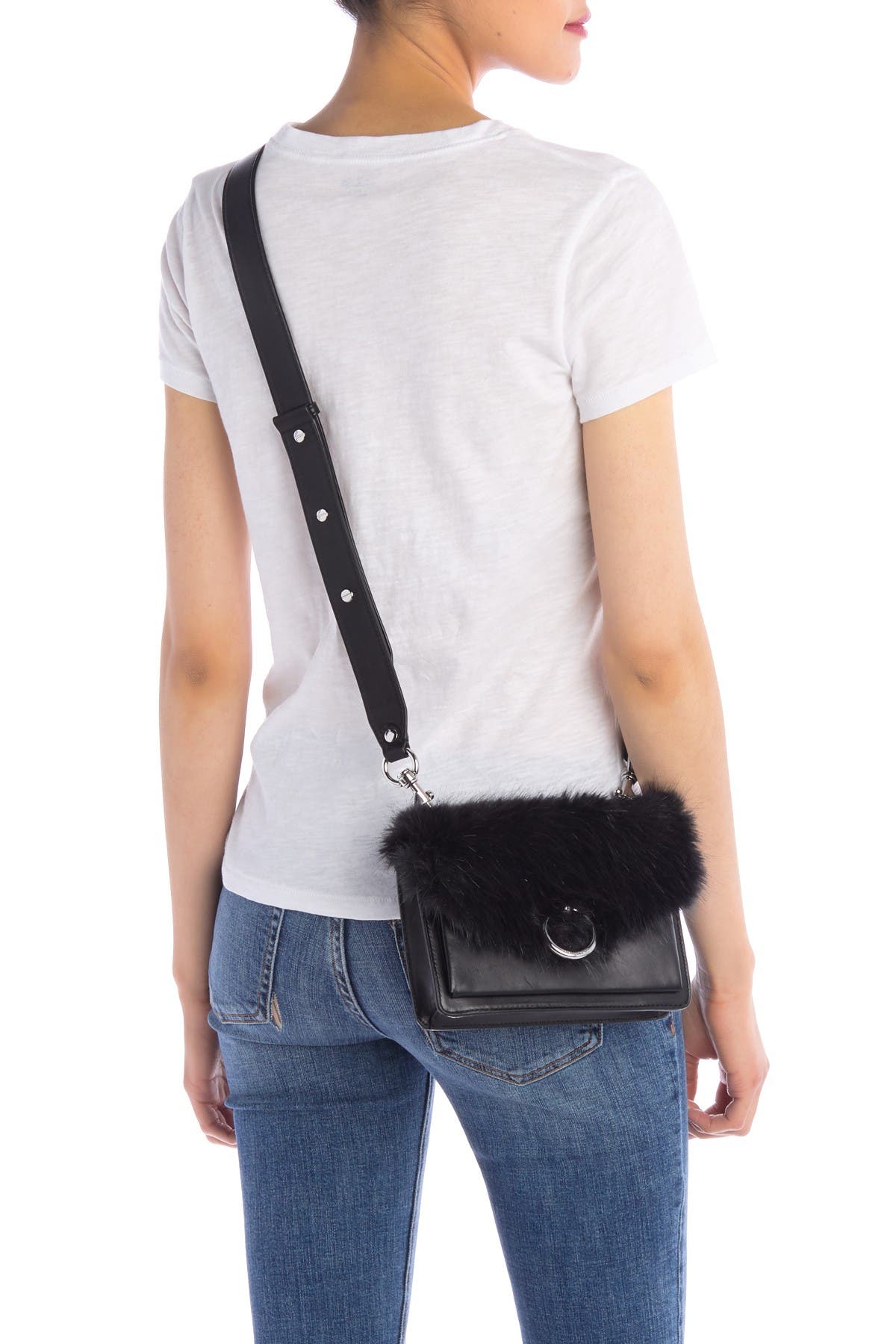 Rebecca Minkoff Faux Fur Jean Crossbody Bag, Alternate, color, 