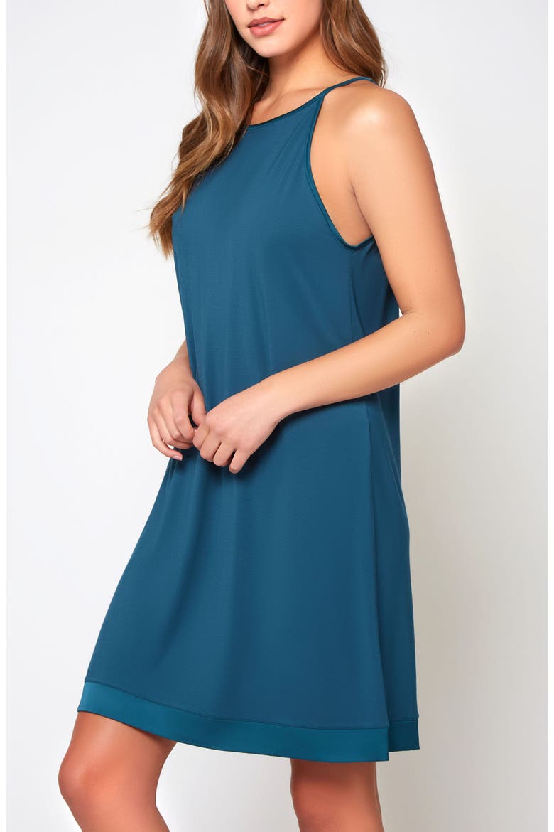 Halter Neck Knit Lounge Dress, Alternate, color, Teal
