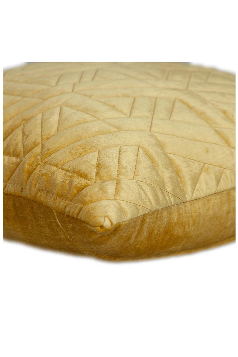 Delta Topstitched Throw Pillow, Alternate, color, YELLOW