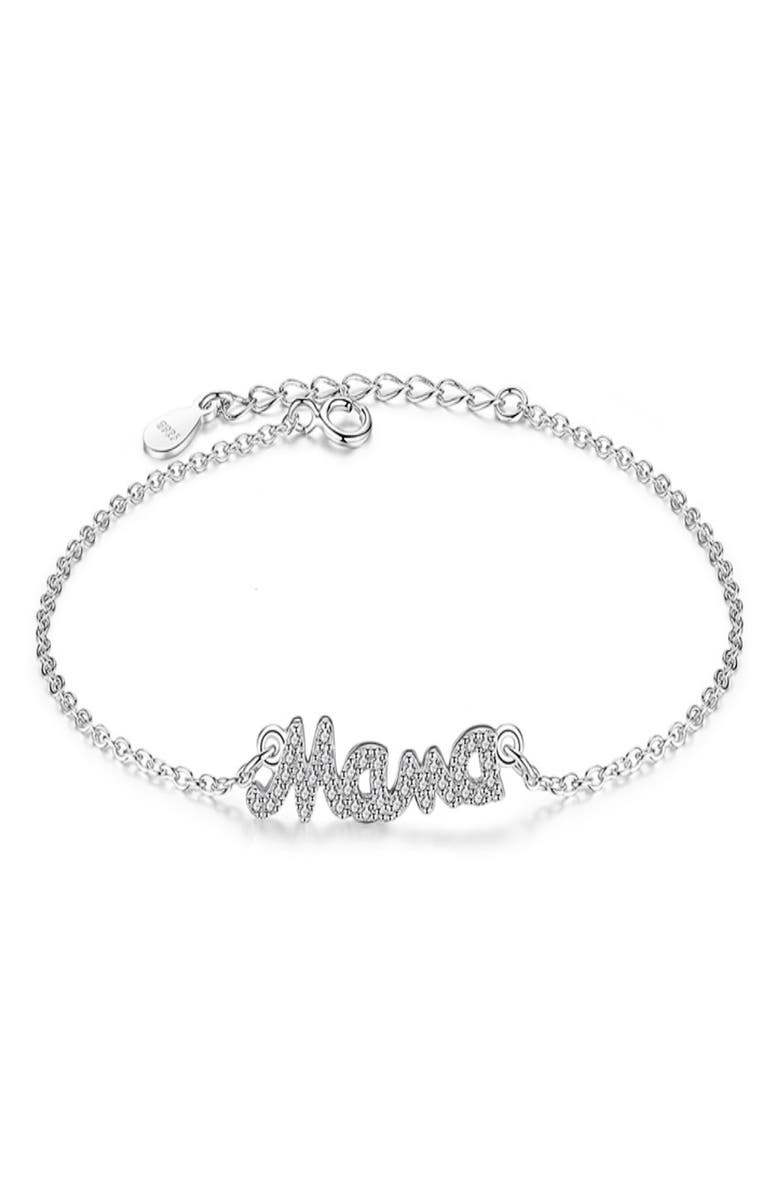 MELANIE MARIE Mama Pendant Bracelet, Main, color, Sterling Silver