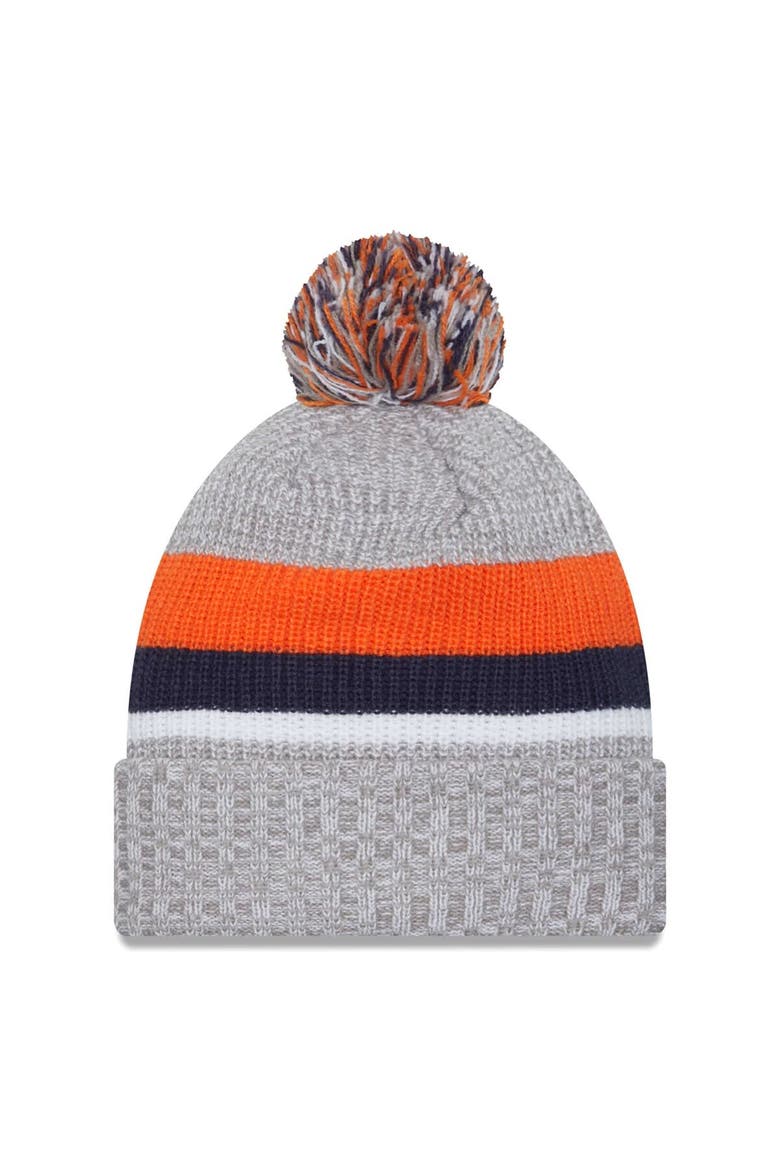 Men's New Era Heather Gray Denver Broncos Cuffed Knit Hat with Pom, Alternate, color, Heather Gray