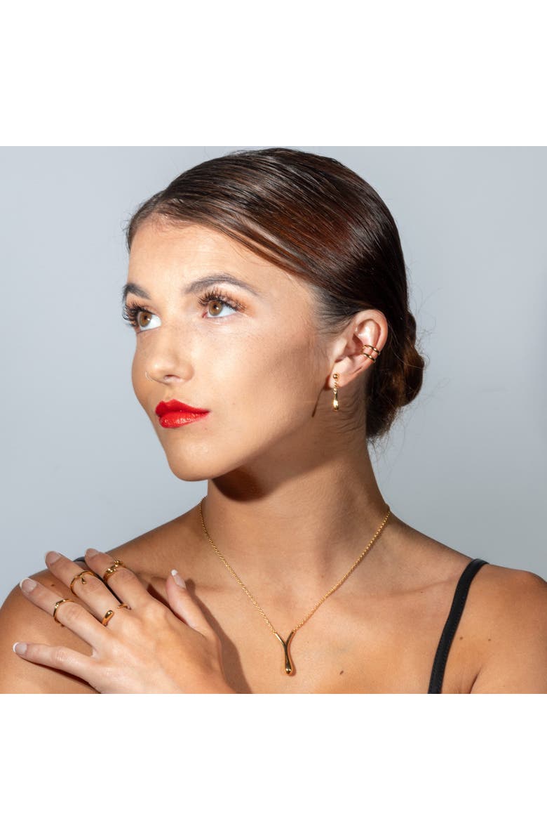 Lucy Quartermaine V Drop Pendant in Gold Vermeil, Alternate, color, Gold