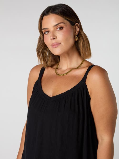 Live Unlimited Crinkle Gathered Cami In Black