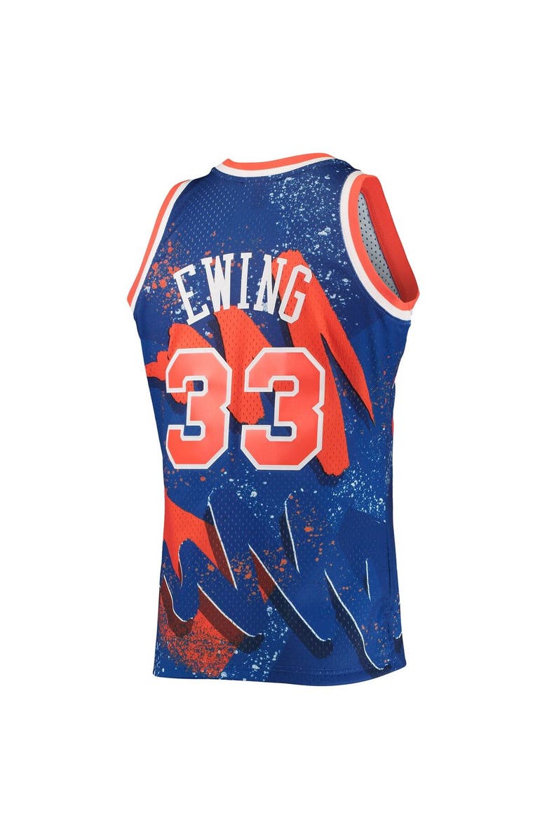 Mitchell & Ness Men's Mitchell & Ness Patrick Ewing Blue New York Knicks Hardwood Classics 1991/92 Hyper Hoops Swingman Jersey, Alternate, color, 