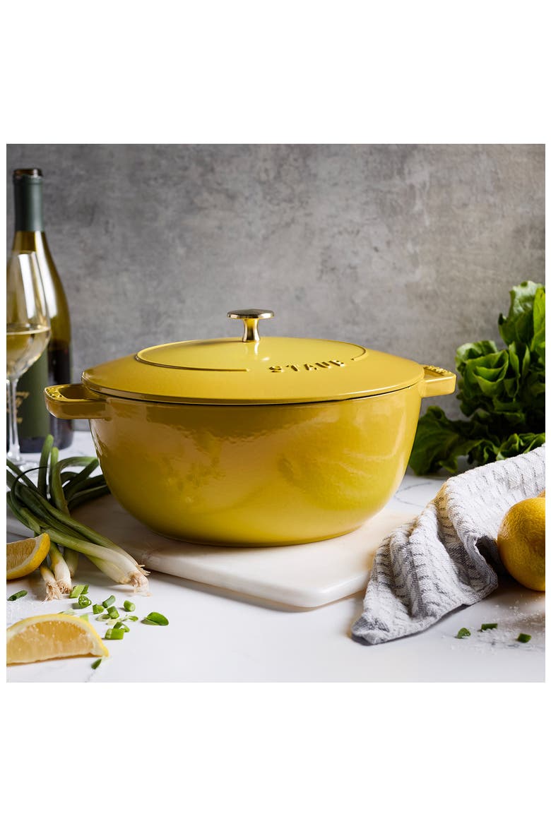 5-Quart Enameled Cast Iron Cocotte, Alternate, color, CITRON