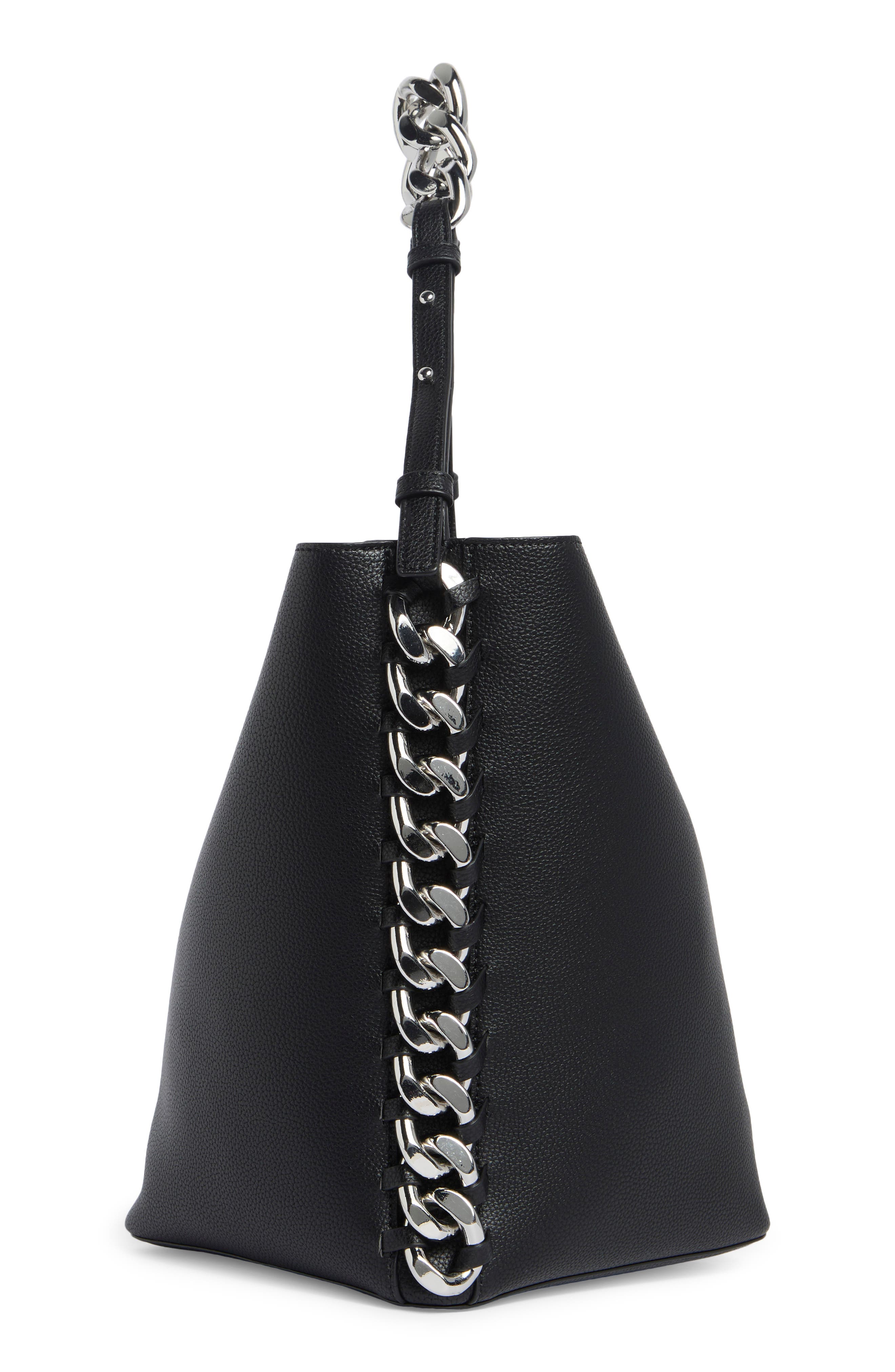 DKNY Riona Bucket Bag, Alternate, color, Black/ Silver