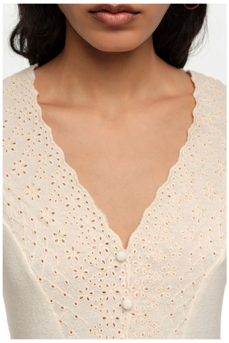 Embroidered Bodysuit, Alternate, color, IVORY