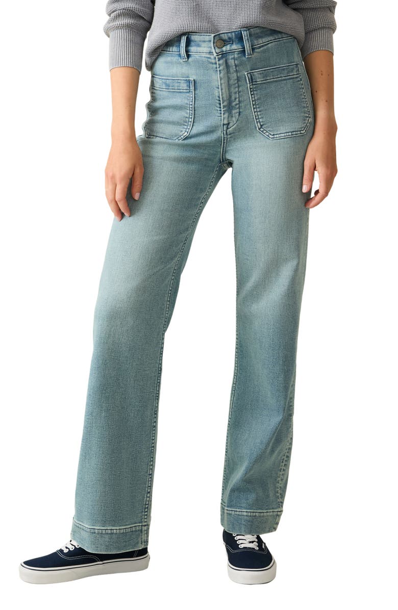 Faherty Stretch Terry Wide Leg Pants, Main, color, Eastern Shore