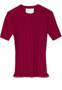 3.1 Phillip Lim Variegated Rib Short Sleeve Crewneck Top