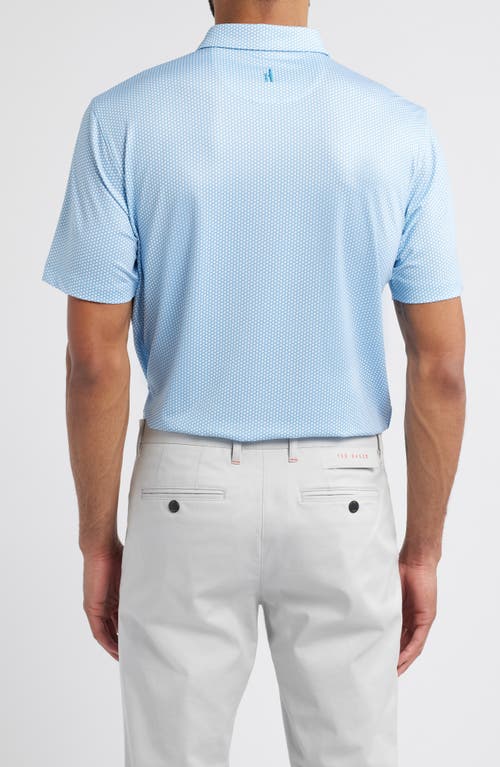 Johnnie-o Hex Geo Print Prep-formance Golf Polo In Barrels Blue