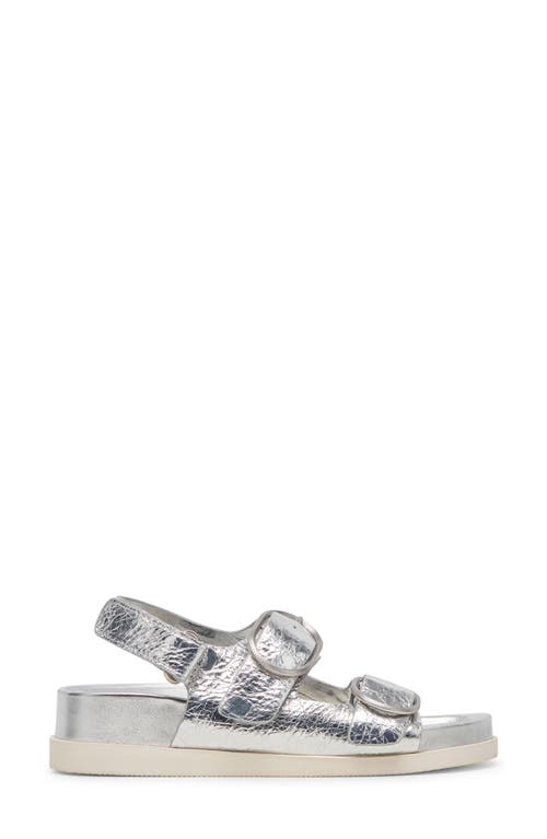 Dolce Vita Starla Platform Sandal In Silver Distressed Leather