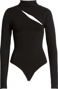 Good American Slit Neck Sweater Bodysuit